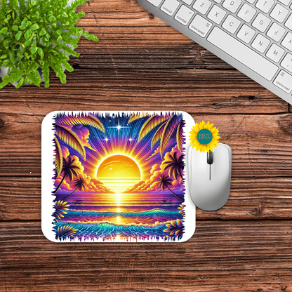 Tropical Sunset Ocean Mouse Pad