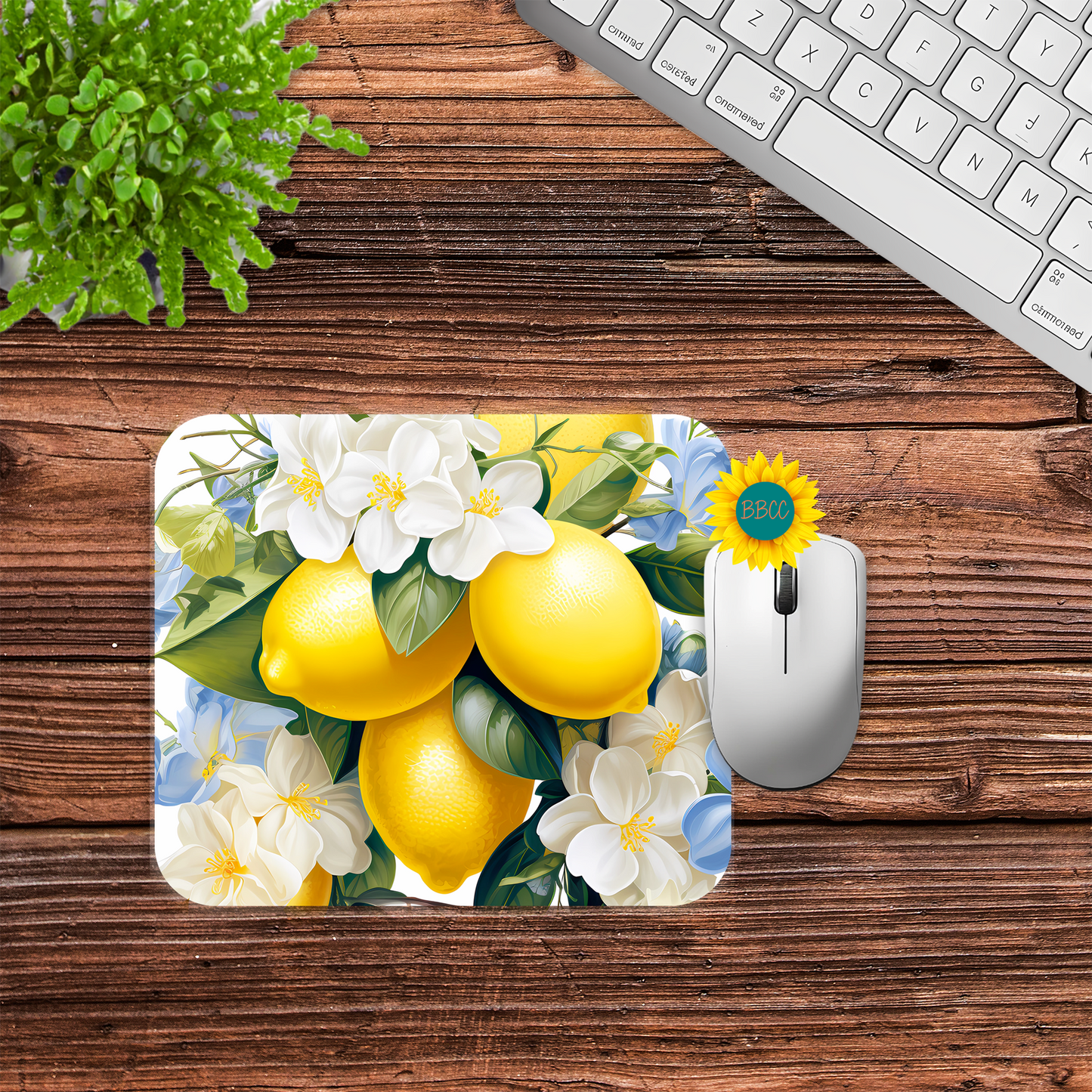 Lemon Blossom Summer Mouse Pad