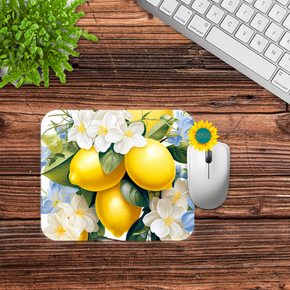 Lemon Blossom Summer Mouse Pad