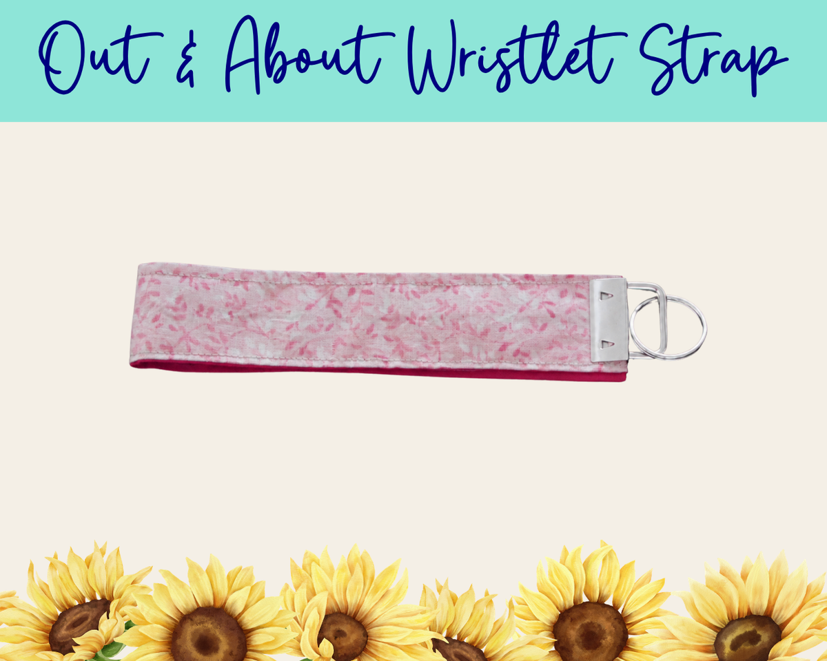 Whispering Vines Pink 2 Out & About Wristlet Strap | Handmade Fabric Wristlet