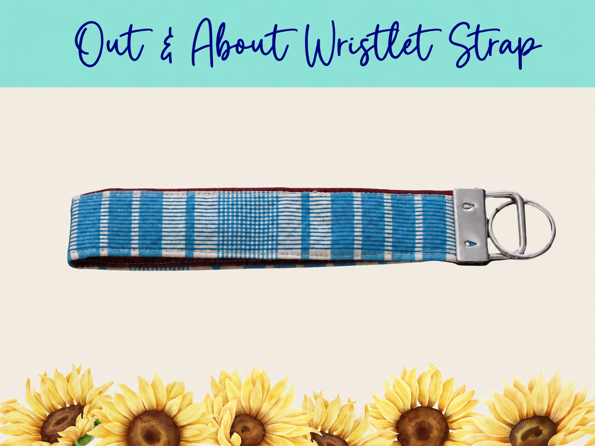 Blue Americana Plaid Out & About Wristlet Strap – Style 1 | Handmade Fabric Wristlet
