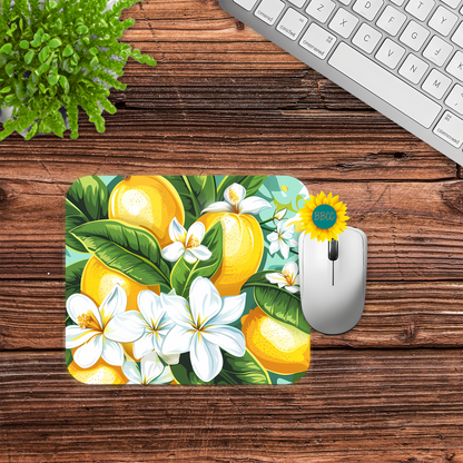 Lemon Blossom Summer Mouse Pad