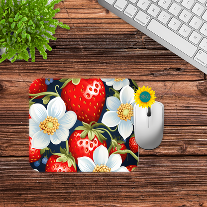 Strawberry Blossom Summer Mouse Pad