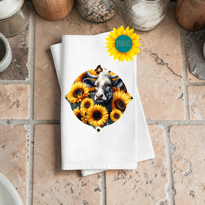 Sunflower Cow Patch Kitchen Tea Towel