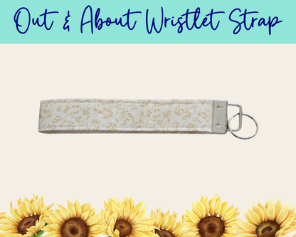 Whispering Vines Brown Out & About Wristlet Strap | Handmade Fabric Wristlet
