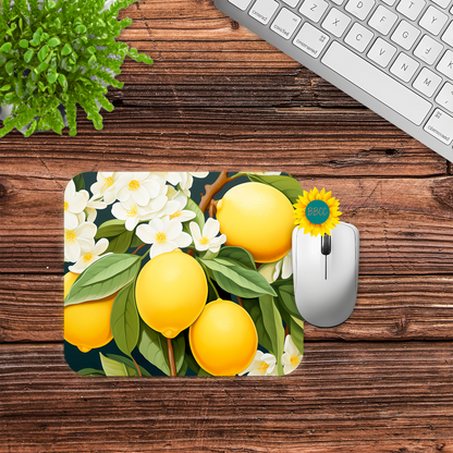 Lemon Blossom Garden Mouse Pad