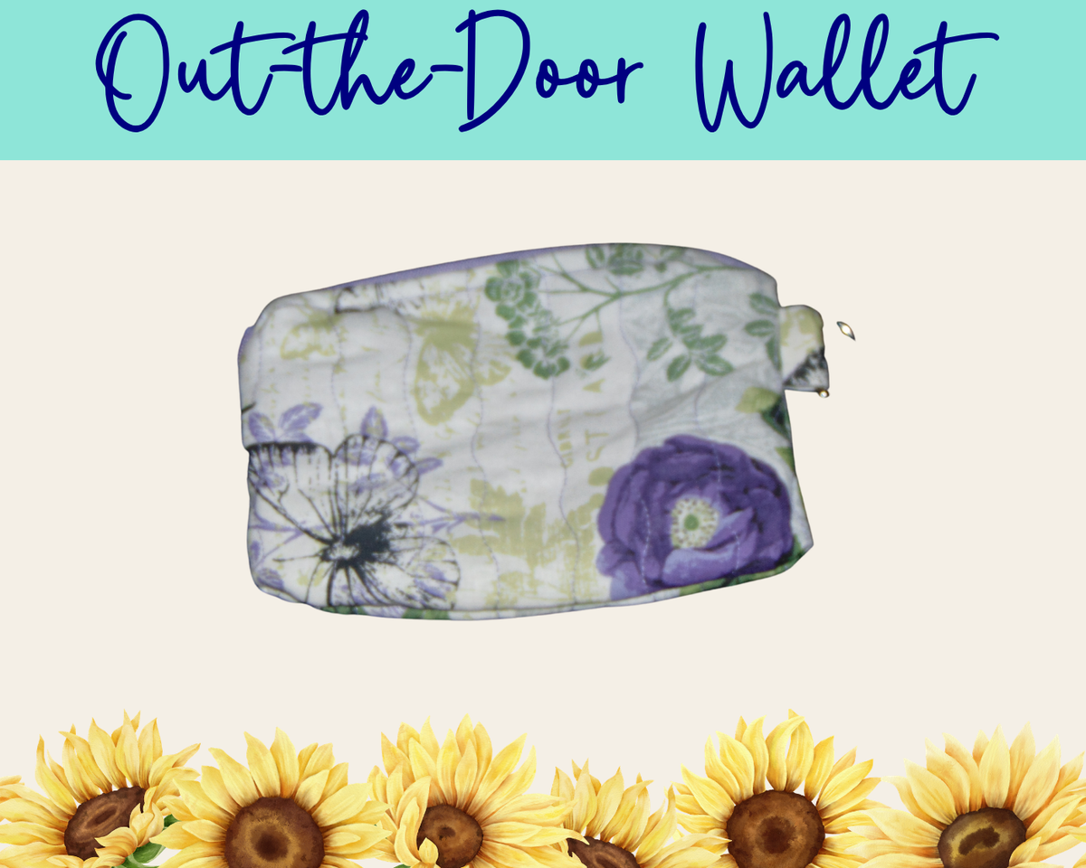Butterfly Hollow Purple Out-the-Door Wallet | Handmade Fabric Wallet
