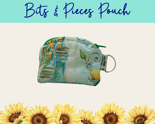 Lemon Grove Patchwork Bits & Pieces Pouch | Handmade Fabric Zipper Pouch