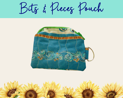 Lemon Grove Stripes Bits & Pieces Pouch | Handmade Fabric Zipper Pouch