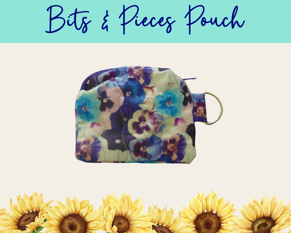Pansy Meadow Bits & Pieces Pouch | Handmade Fabric Zipper Pouch