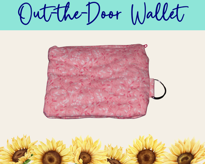 Whispering Vines Pink Out-the-Door Wallet | Handmade Fabric Wallet