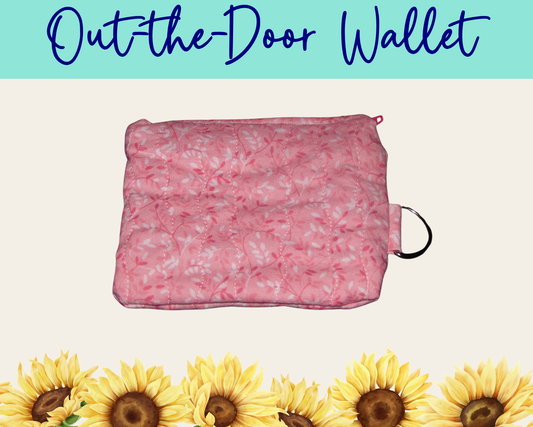 Whispering Vines Pink Out-the-Door Wallet | Handmade Fabric Wallet