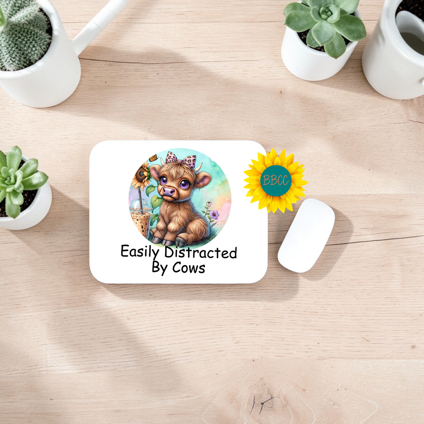 Easily Distracted By Cows Mouse Pad