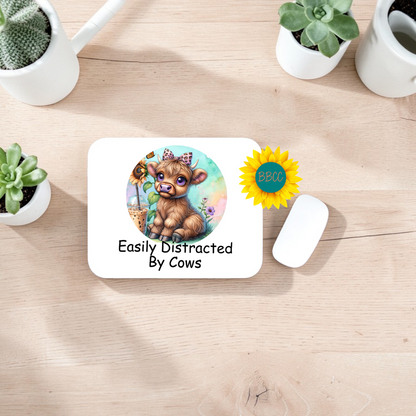 Easily Distracted By Cows Mouse Pad