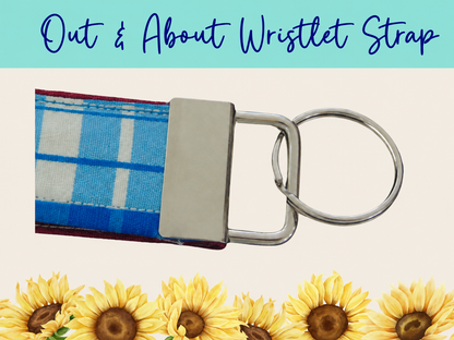 Blue Americana Plaid Out & About Wristlet Strap – Style 2 | Handmade Fabric Wristlet