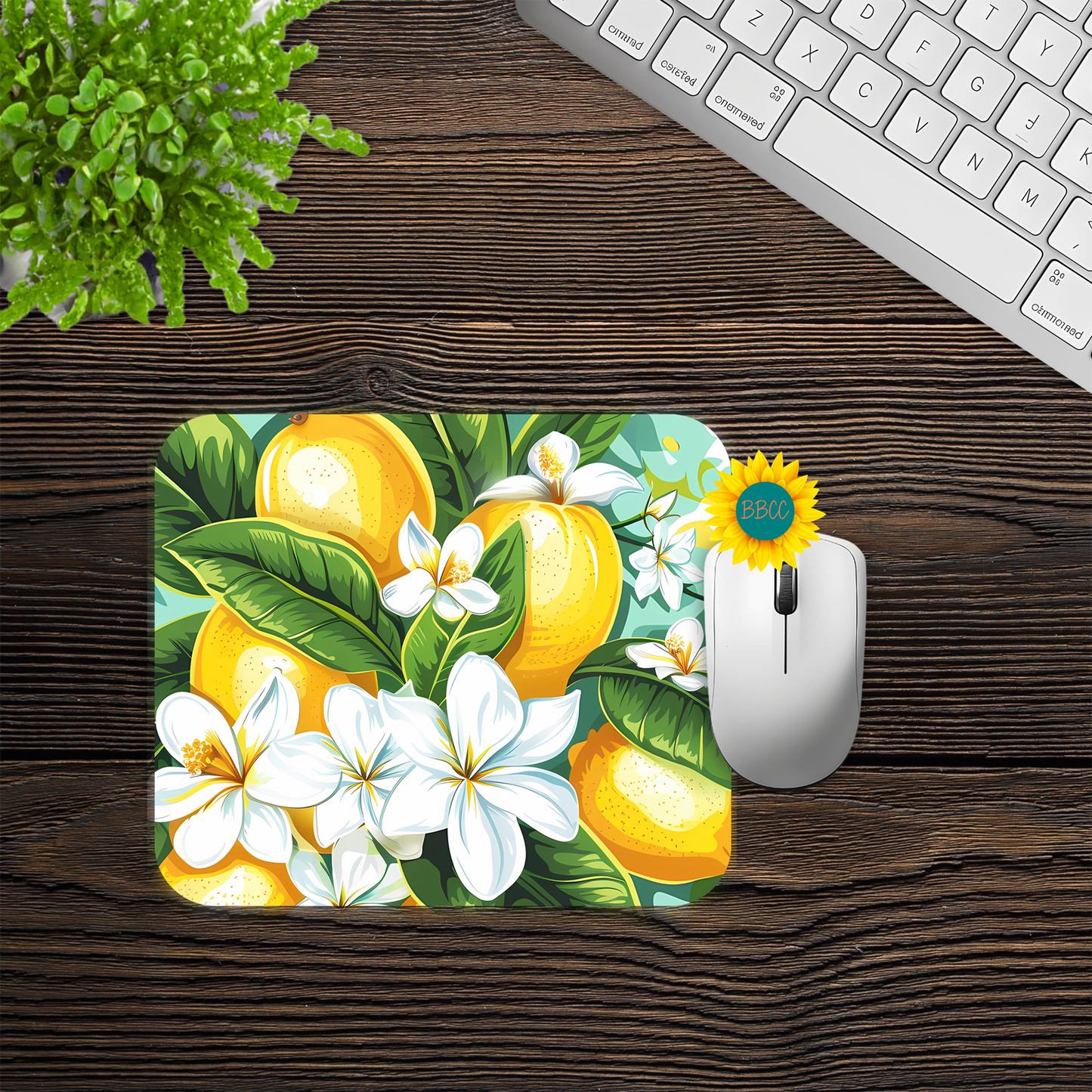 Lemon Blossom Summer Mouse Pad