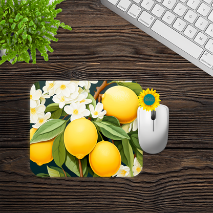 Lemon Blossom Garden Mouse Pad