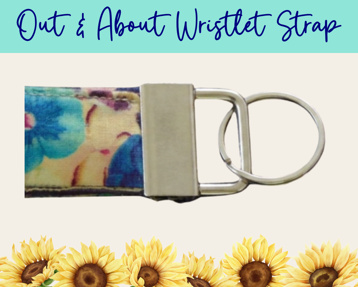 Pansy Meadow Dark Purple Out & About Wristlet Strap | Handmade Fabric Wristlet