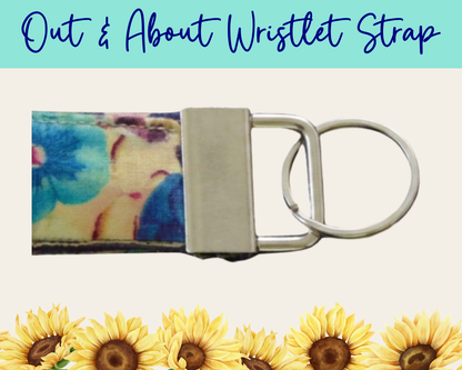 Pansy Meadow Dark Purple Out & About Wristlet Strap | Handmade Fabric Wristlet