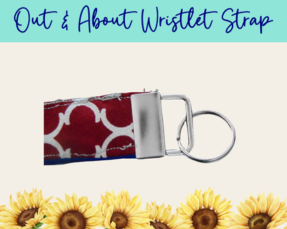 Americana Red Lattice Out & About Wristlet Strap | Handmade Fabric Wristlet