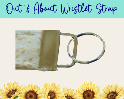 Whispering Vines Cream Out & About Wristlet Strap | Handmade Fabric Wristlet