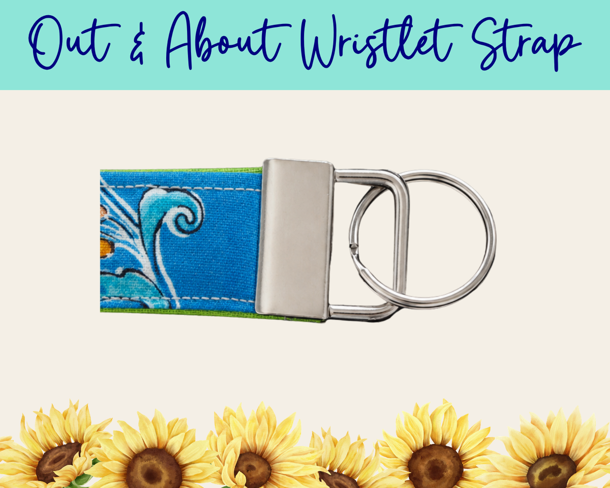 Lemon Grove Stripes Out & About Wristlet Strap | Handmade Fabric Wristlet