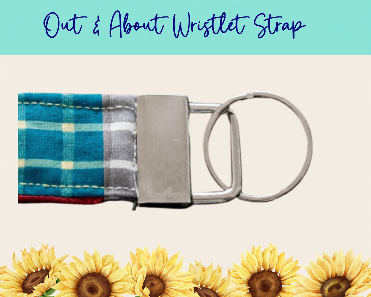 Blue Americana Plaid Out & About Wristlet Strap – Style 3 | Handmade Fabric Wristlet