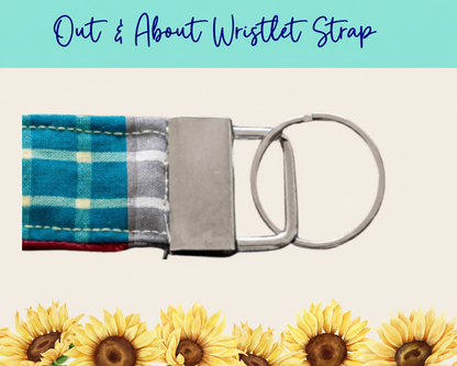 Blue Americana Plaid Out & About Wristlet Strap – Style 3 | Handmade Fabric Wristlet