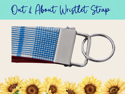 Blue Americana Plaid Out & About Wristlet Strap – Style 1 | Handmade Fabric Wristlet