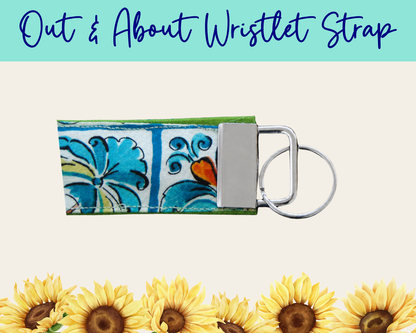 Lemon Grove Tiles Out & About Wristlet Strap | Handmade Fabric Wristlet