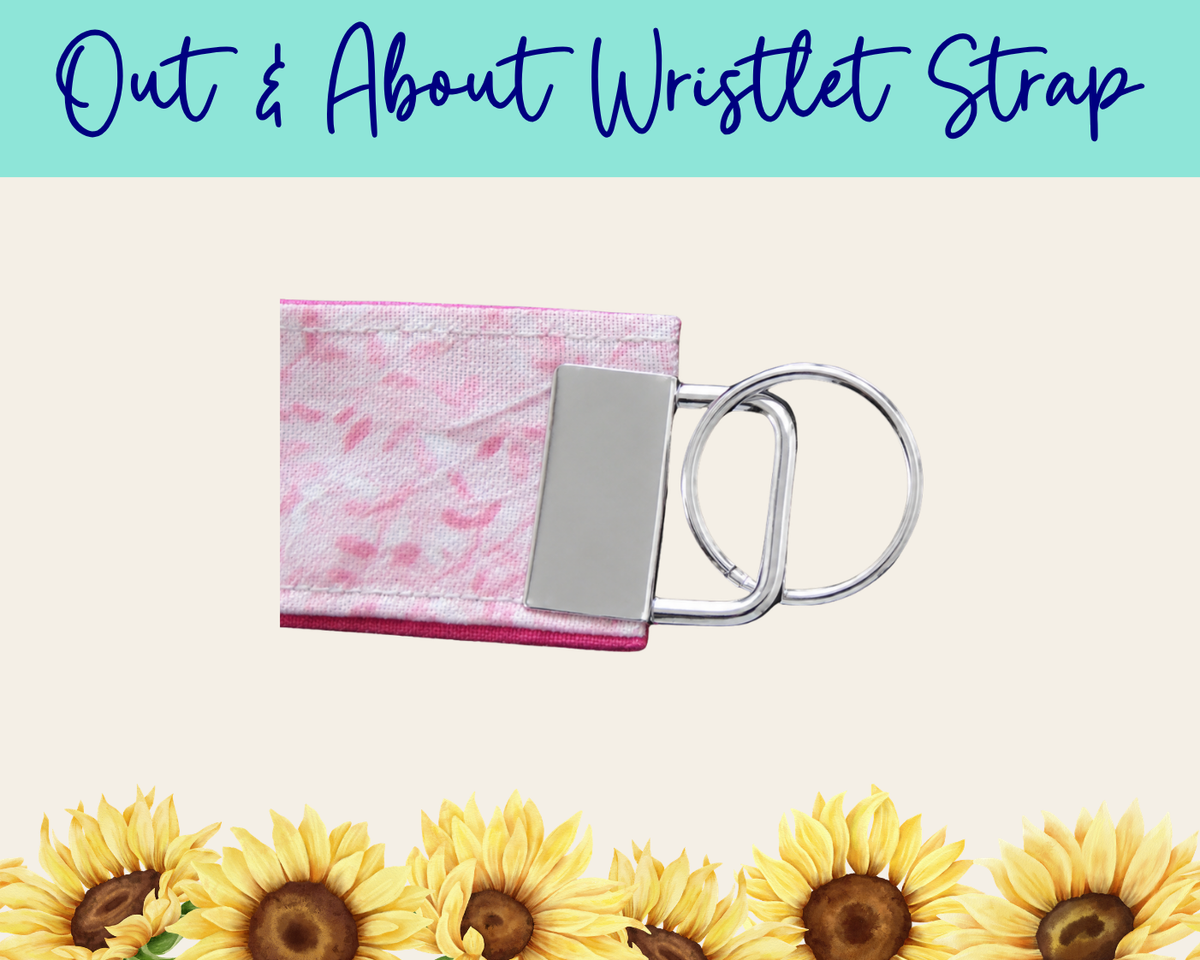 Whispering Vines Pink 2 Out & About Wristlet Strap | Handmade Fabric Wristlet