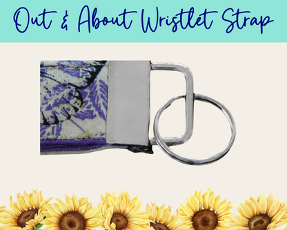 Butterfly Hollow Purple Out & About Wristlet Strap | Handmade Fabric Wristlet