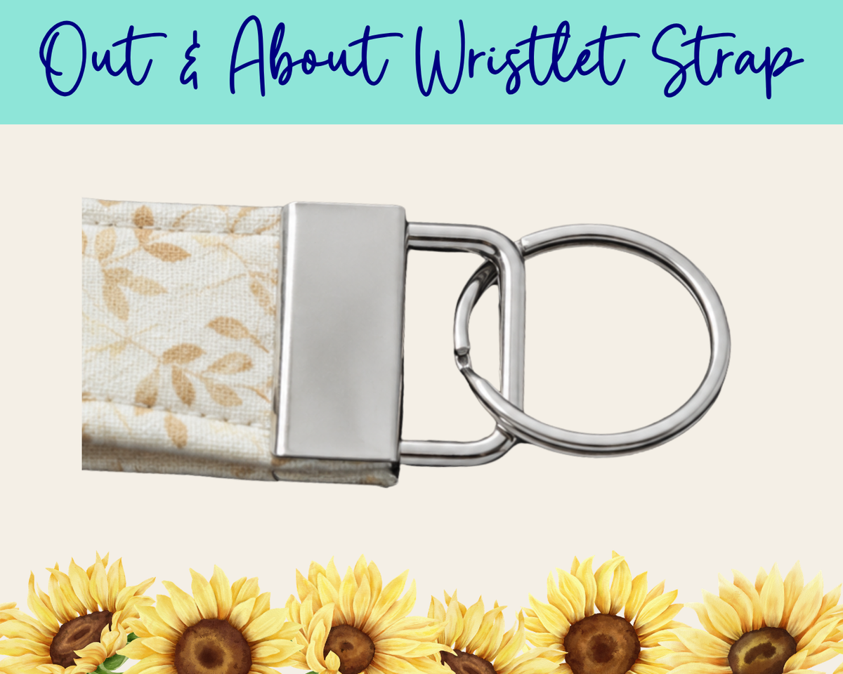Whispering Vines Brown Out & About Wristlet Strap | Handmade Fabric Wristlet