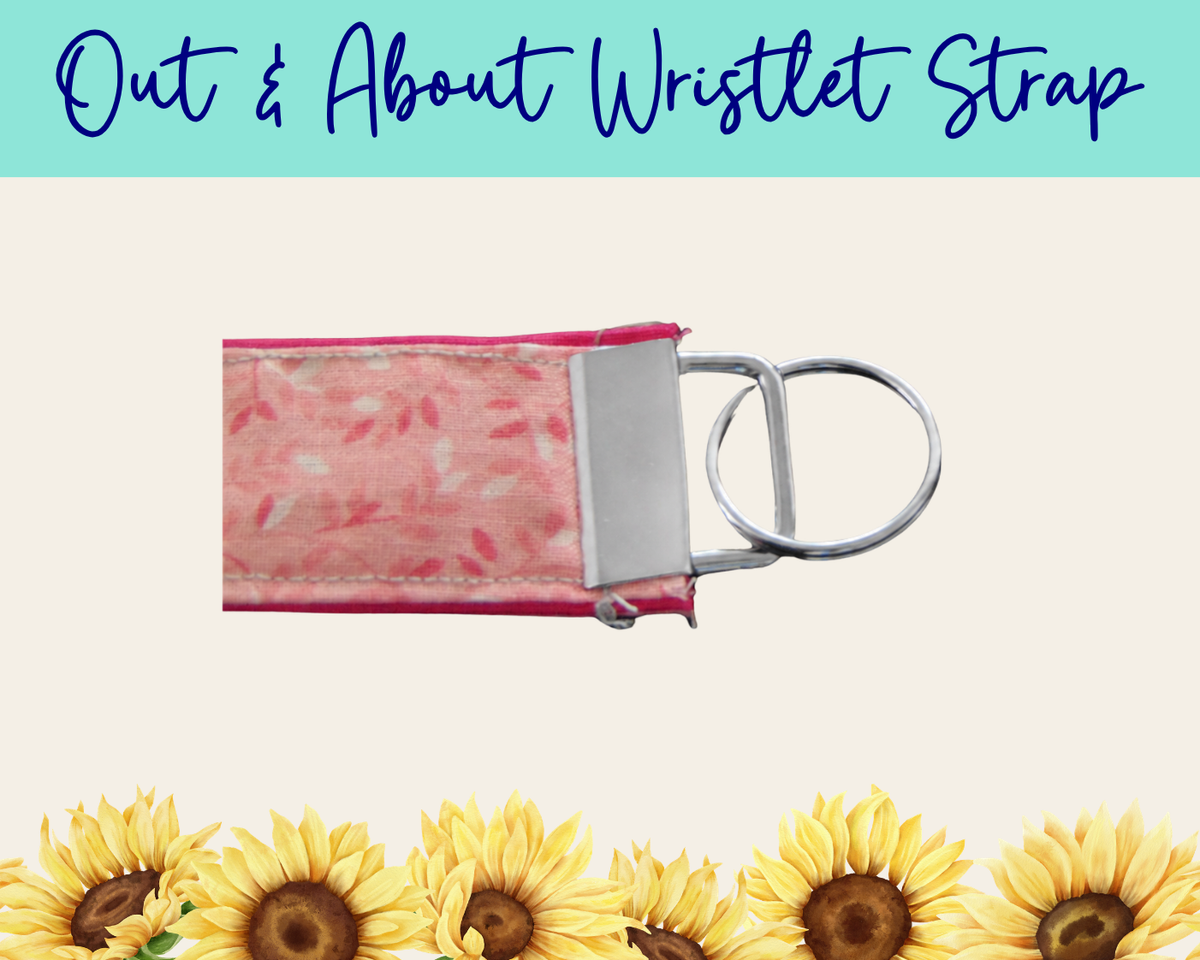 Whispering Vines Pink 1 Out & About Wristlet Strap | Handmade Fabric Wristlet