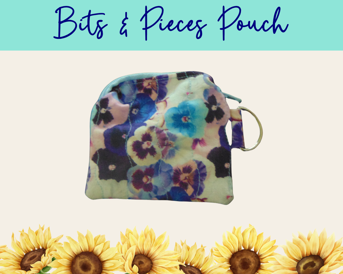 Pansy Meadow Bits & Pieces Pouch | Handmade Fabric Zipper Pouch