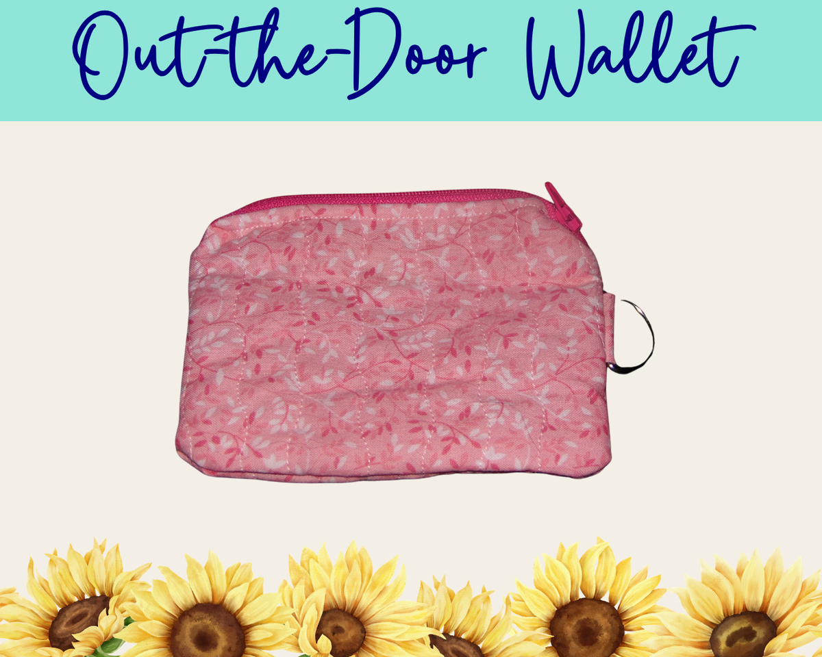Whispering Vines Pink Out-the-Door Wallet | Handmade Fabric Wallet