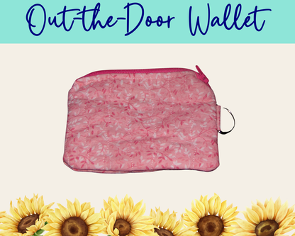 Whispering Vines Pink Out-the-Door Wallet | Handmade Fabric Wallet