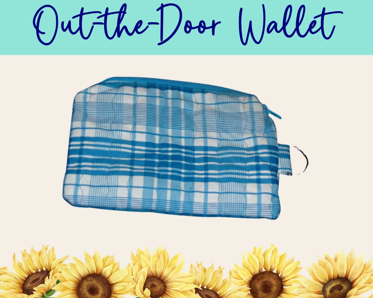 Americana Blue Plaid Out-the-Door Wallet | Handmade Fabric Wallet