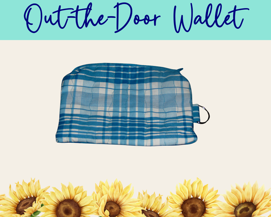 Americana Blue Plaid Out-the-Door Wallet | Handmade Fabric Wallet