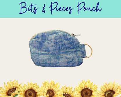 Petal Pairings Bits & Pieces Pouch | Handmade Fabric Zipper Pouch