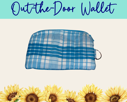 Americana Blue Plaid Out-the-Door Wallet | Handmade Fabric Wallet