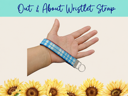 Blue Americana Plaid Out & About Wristlet Strap – Style 2 | Handmade Fabric Wristlet