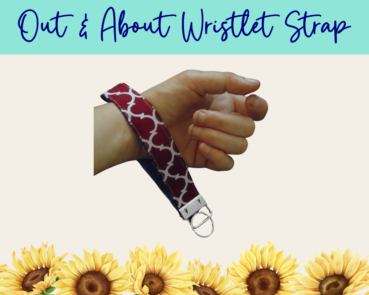 Americana Red Lattice Out & About Wristlet Strap | Handmade Fabric Wristlet