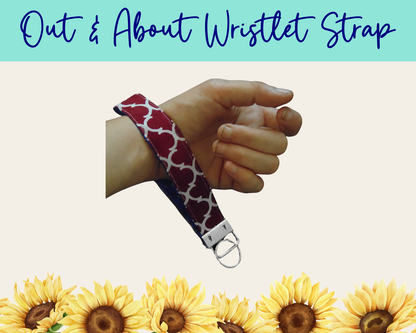 Americana Red Lattice Out & About Wristlet Strap | Handmade Fabric Wristlet