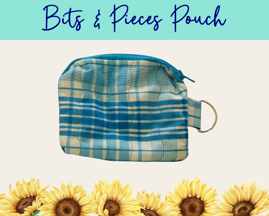 Americana Blue Plaid Bits & Pieces Pouch | Handmade Fabric Zipper Pouch