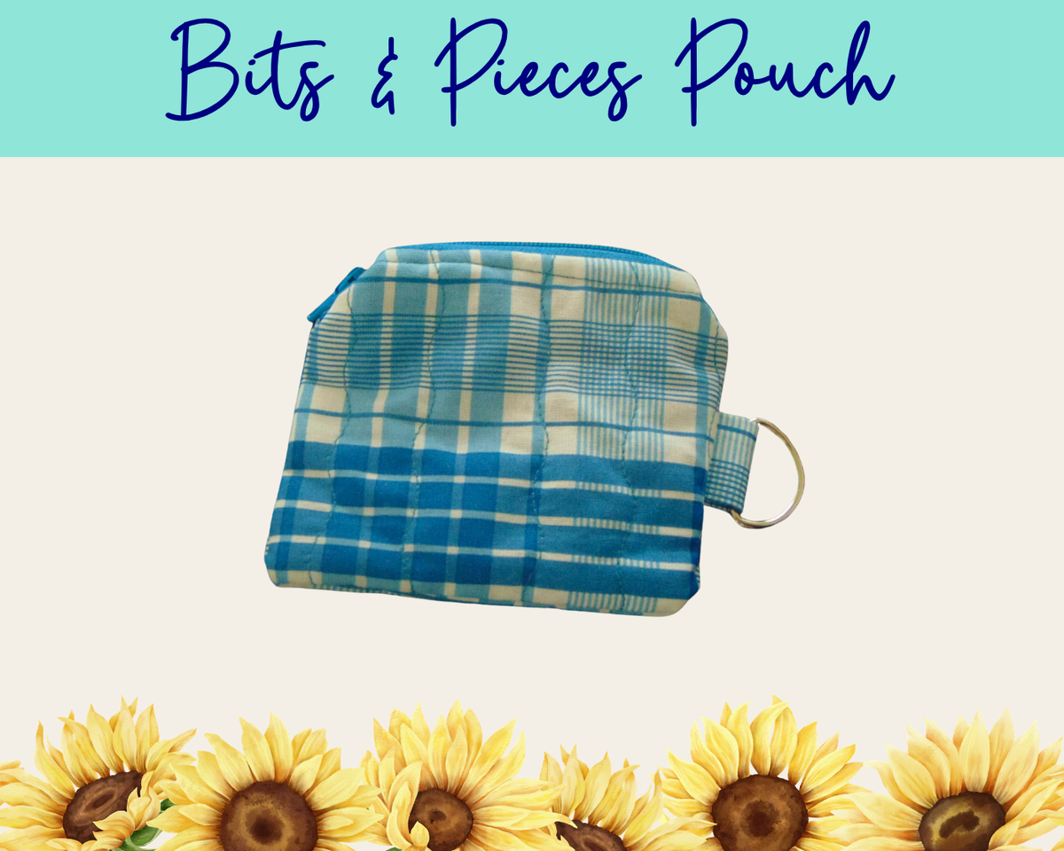 Americana Blue Plaid Bits & Pieces Pouch | Handmade Fabric Zipper Pouch