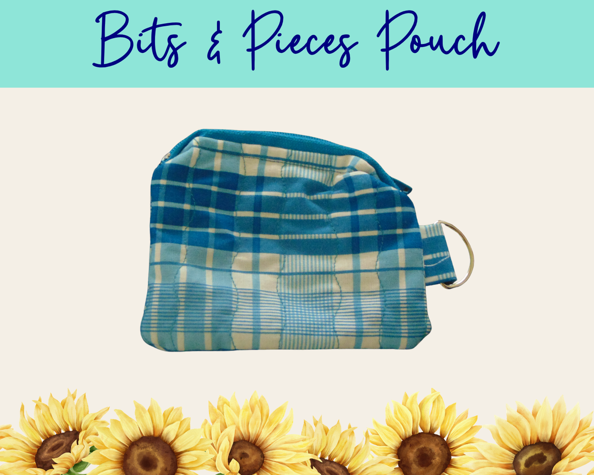 Americana Blue Plaid Bits & Pieces Pouch | Handmade Fabric Zipper Pouch
