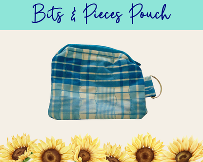 Americana Blue Plaid Bits & Pieces Pouch | Handmade Fabric Zipper Pouch