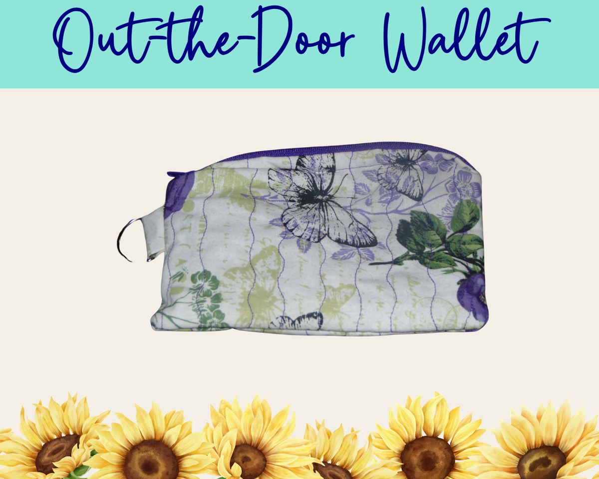 Butterfly Hollow Purple Out-the-Door Wallet | Handmade Fabric Wallet