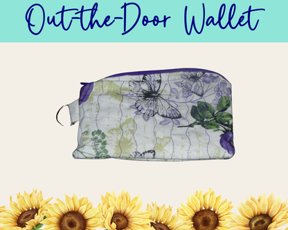 Butterfly Hollow Purple Out-the-Door Wallet | Handmade Fabric Wallet